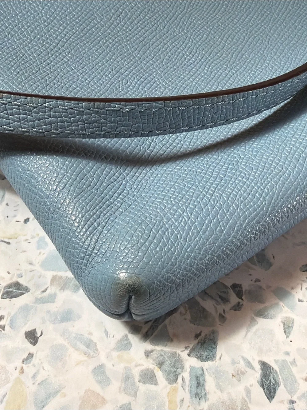 Coach East West Crossbody Bag Blue Leather Zip Pouch Set - Picture 7 of 7
